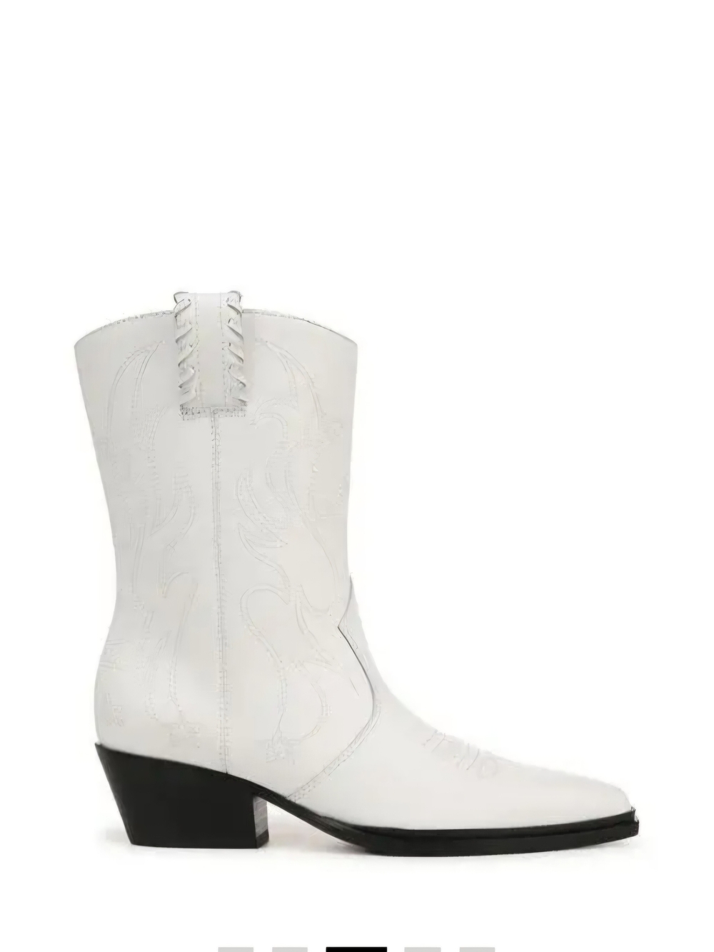 Franco Sarto White Western-Style Ankle Boots
